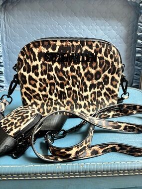 Steve Madden Leopard Print Crossbody Bag - with coin purse /key chain